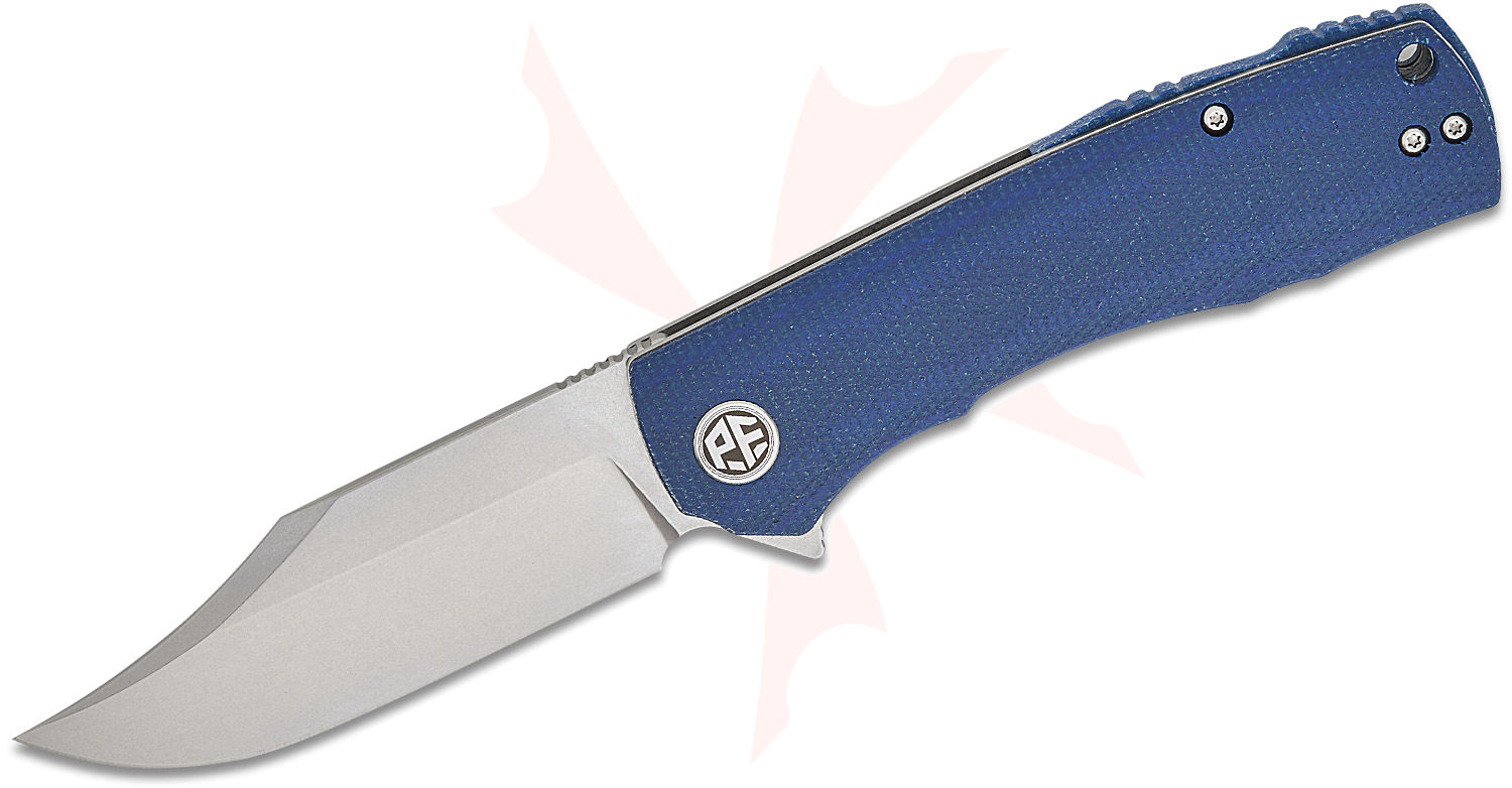 PETRIFIED FISH PFP03BMW - Victor Folding Knife - Blue Micarta