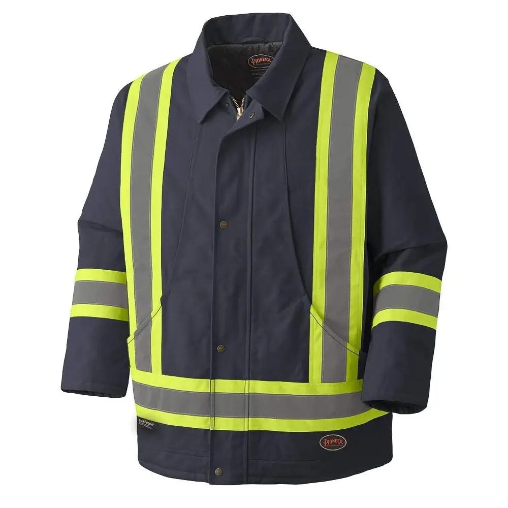 PIONEER 5535BKA - Quilted Cotton Duck Safety Parka - Black PIONEER