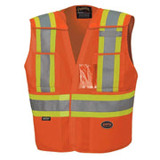PIONEER V1020951 - Lightweight Tear-Away Hi Vis Safety Vest, ID Pocket, D-Ring Slot, Orange PIONEER