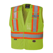 PIONEER V1021560 - Adjustable Tear-Away High Visibility Mesh Safety Vest, Yellow-Green PIONEER