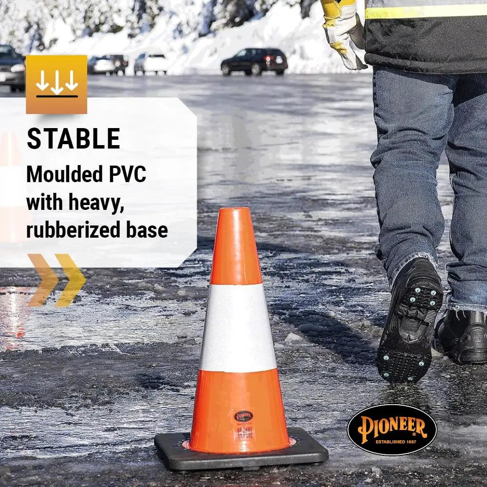 PIONEER V6200350 - 18" PREMIUM PVC FLEXIBLE SAFETY CONE - 6" BAND PIONEER