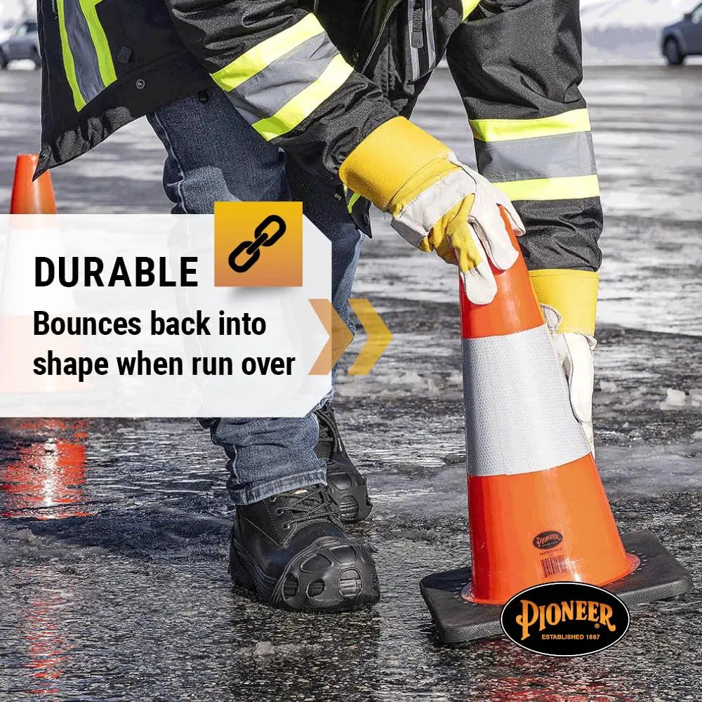 PIONEER V6200350 - 18" PREMIUM PVC FLEXIBLE SAFETY CONE - 6" BAND PIONEER