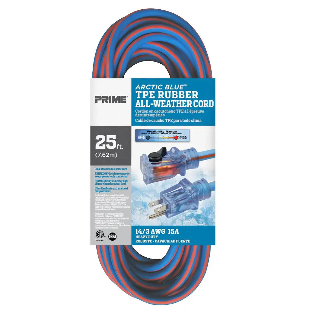 PRIME LT530725 - 14/3  25' Arctic Blue Ext. Cord PRIME