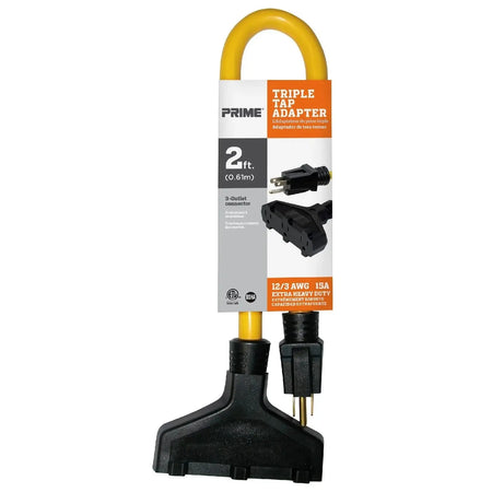 Prime AD050802AD - 2ft 12/3 STW 3-Outlet Adapter PRIME
