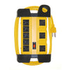 Prime PB801130 - Boîte de rangement en métal noir à 8 prises (5+3) avec cordon de 6 pieds et