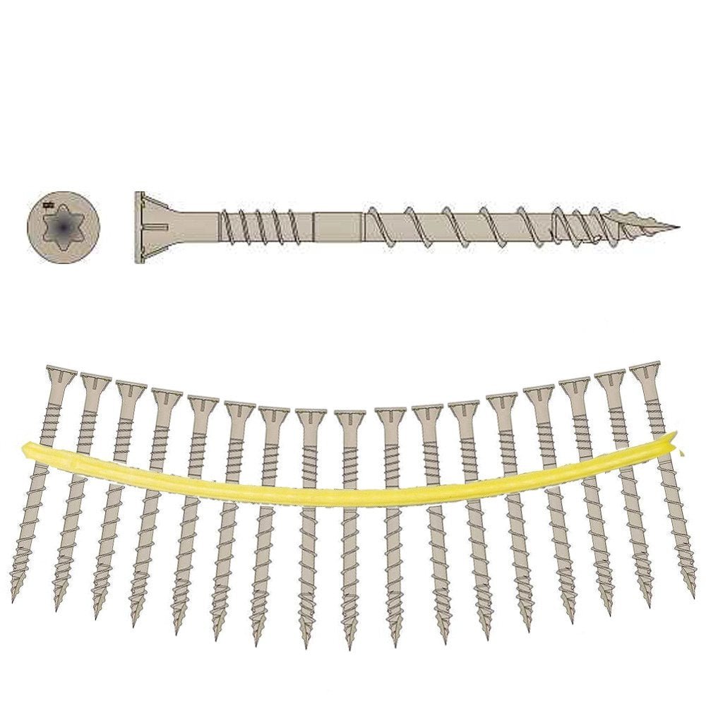 QUICK DRIVE DSVT212S  -  #10 2-1/2 DECK SCREWS COLOR TAN 1000pk - Wise Line Tools