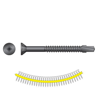 QuikDrive TBP1260S  -   #12 X 2 3/8" BLACK PHOSPHATE  WOOD TO METAL SCREWS (1,000/BX - Wise Line Tools