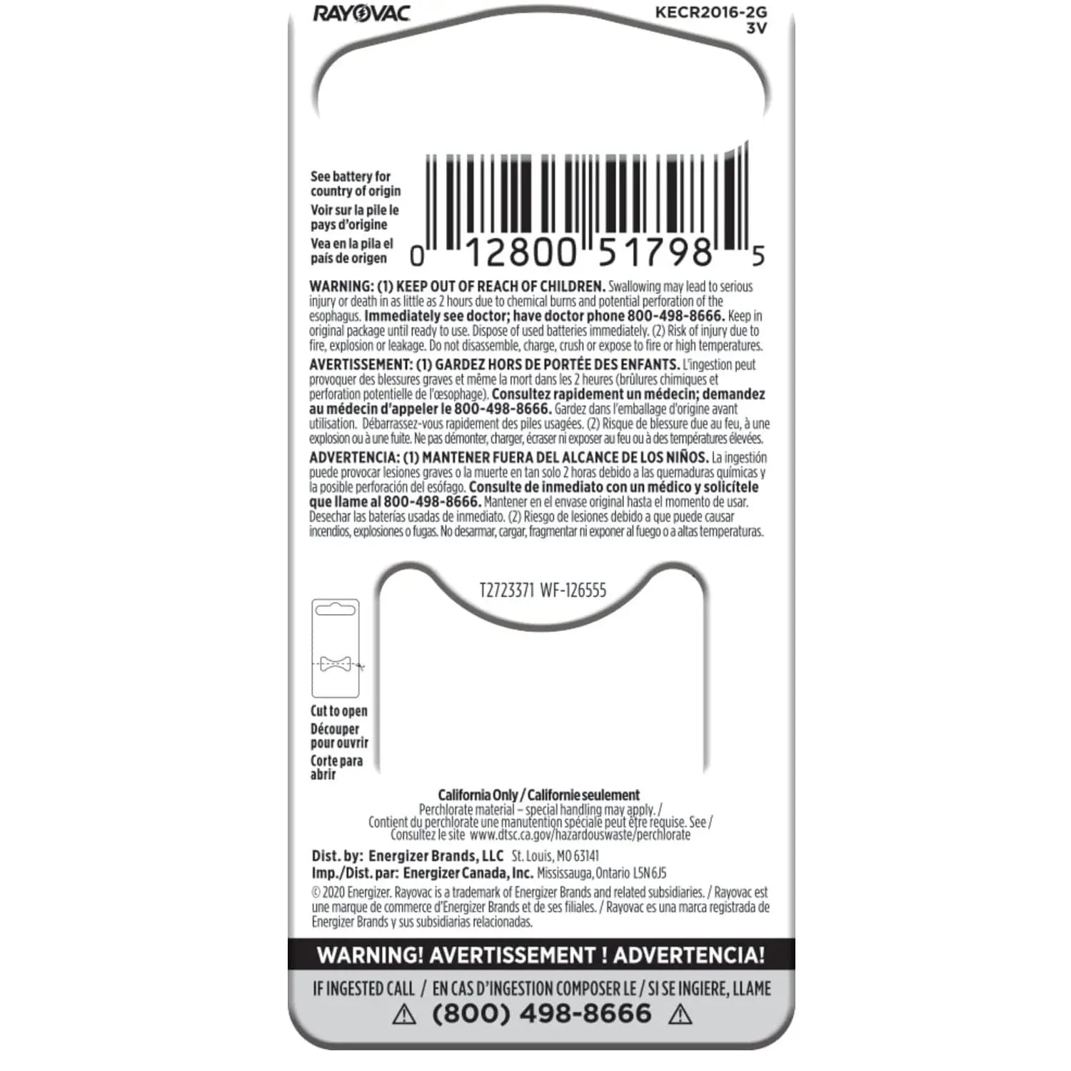 RAYOVAC KECR2016-2, 3-Lithium Coin Cell Batteries, 3 V (2-Pack/Cr2016 Size) RAYOVAC