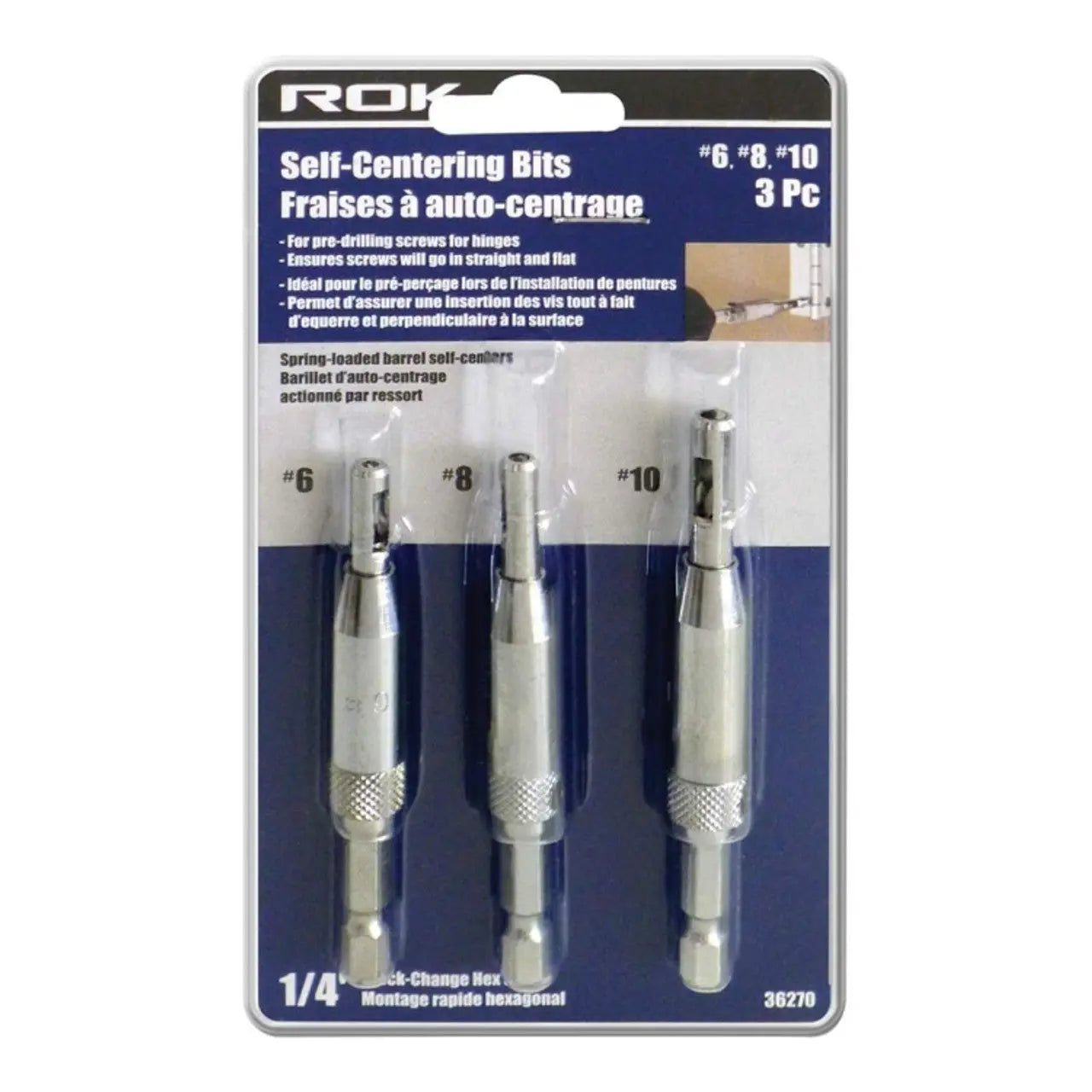 ROK-36270 3 Pc Self-Centering Bit Set ROK