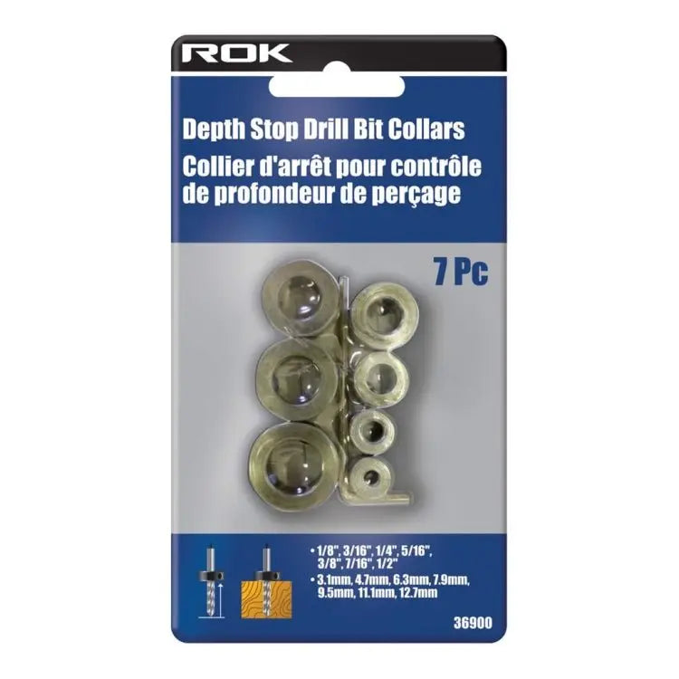 ROK 36900 7 Pc Depth Stop Bit Collars ROK