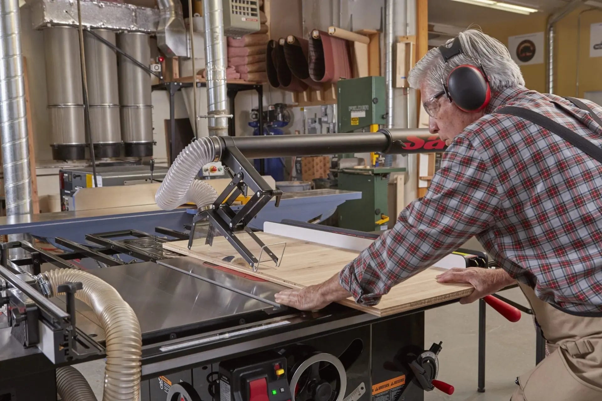 SAWSTOP ICS53230-ATGI36 - Industrial 5HP, 3ph, 230v Cabinet Saw with 36” Industrial T-Glide Advance Rip Fence, Rails & Extension Table SAWSTOP