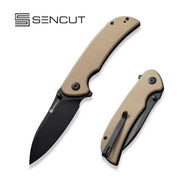 SENCUT SEN-S23077-2 - Borzam Flipper Folding Knife - Tan G10 Handle SENCUT