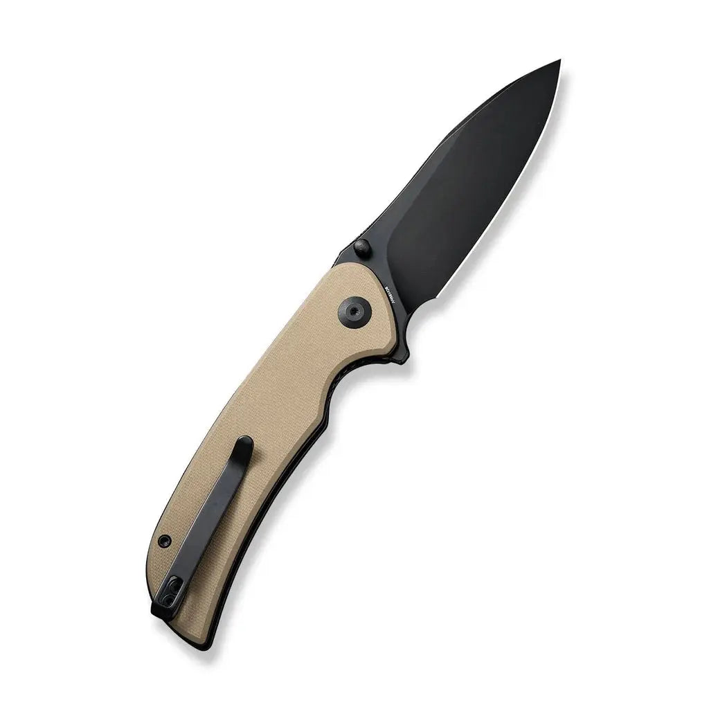 SENCUT SEN-S23077-2 - Borzam Flipper Folding Knife - Tan G10 Handle SENCUT
