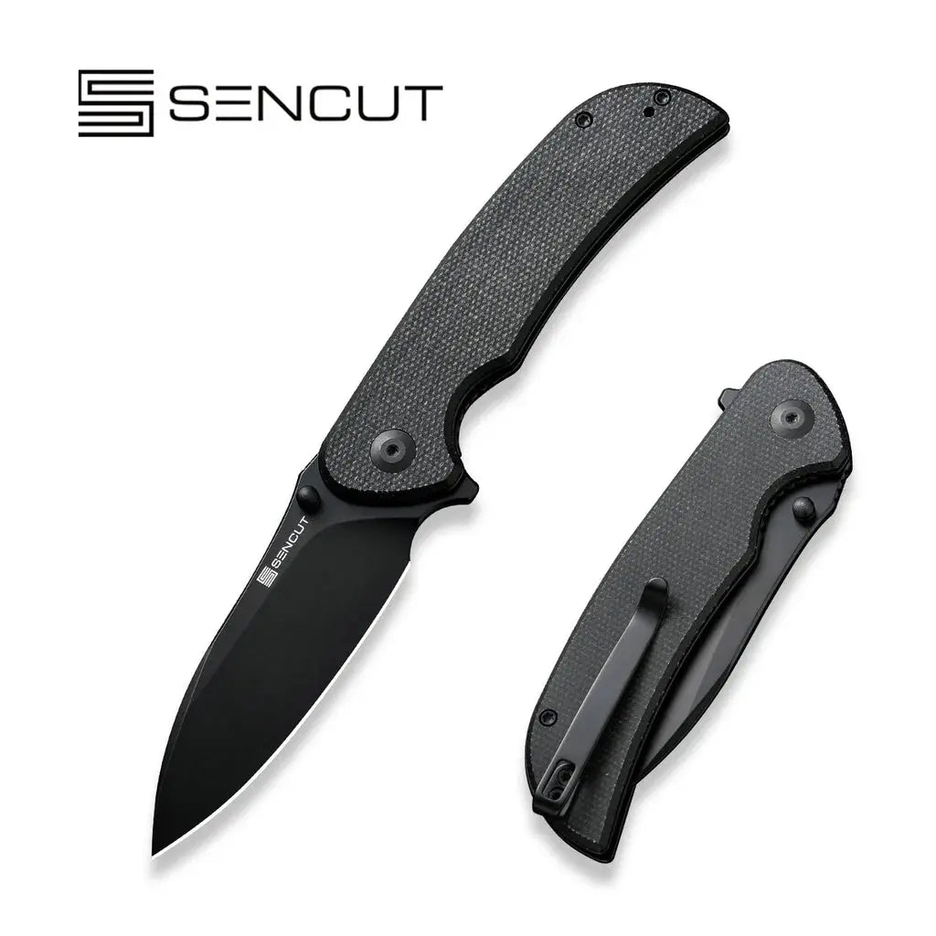 SENCUT SEN-S23077-3 - Borzam Flipper Folding Knife - Micarta Handle SENCUT