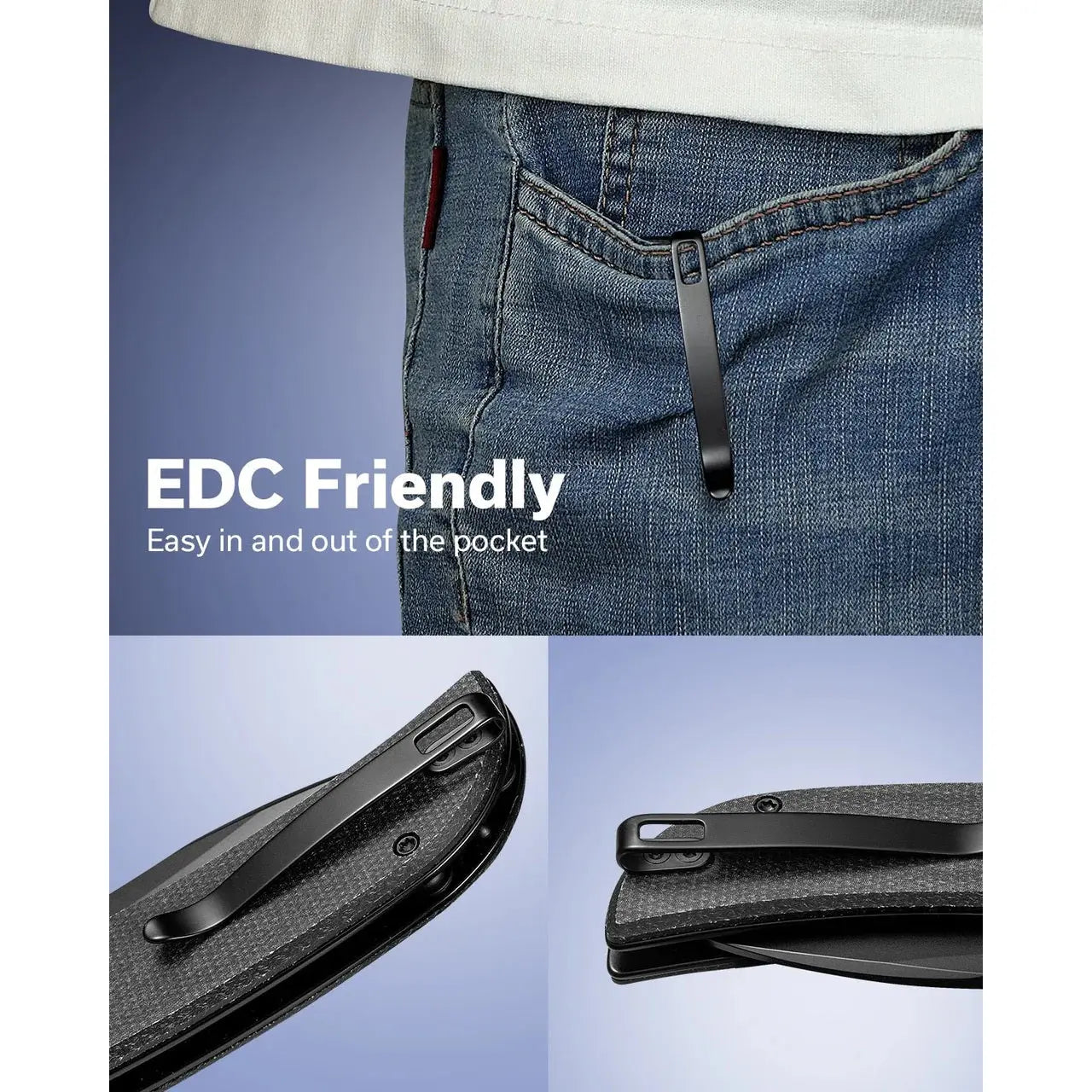 SENCUT SEN-S23077-3 - Borzam Flipper Folding Knife - Micarta Handle SENCUT