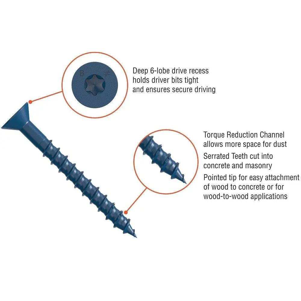 SIMPSON STRONG-TIE TNT25134H - 1/4" x 1-3/4" Hex Head Titen Turbo™ Concrete Screws (100/Box) SIMPSON STRONG-TIE