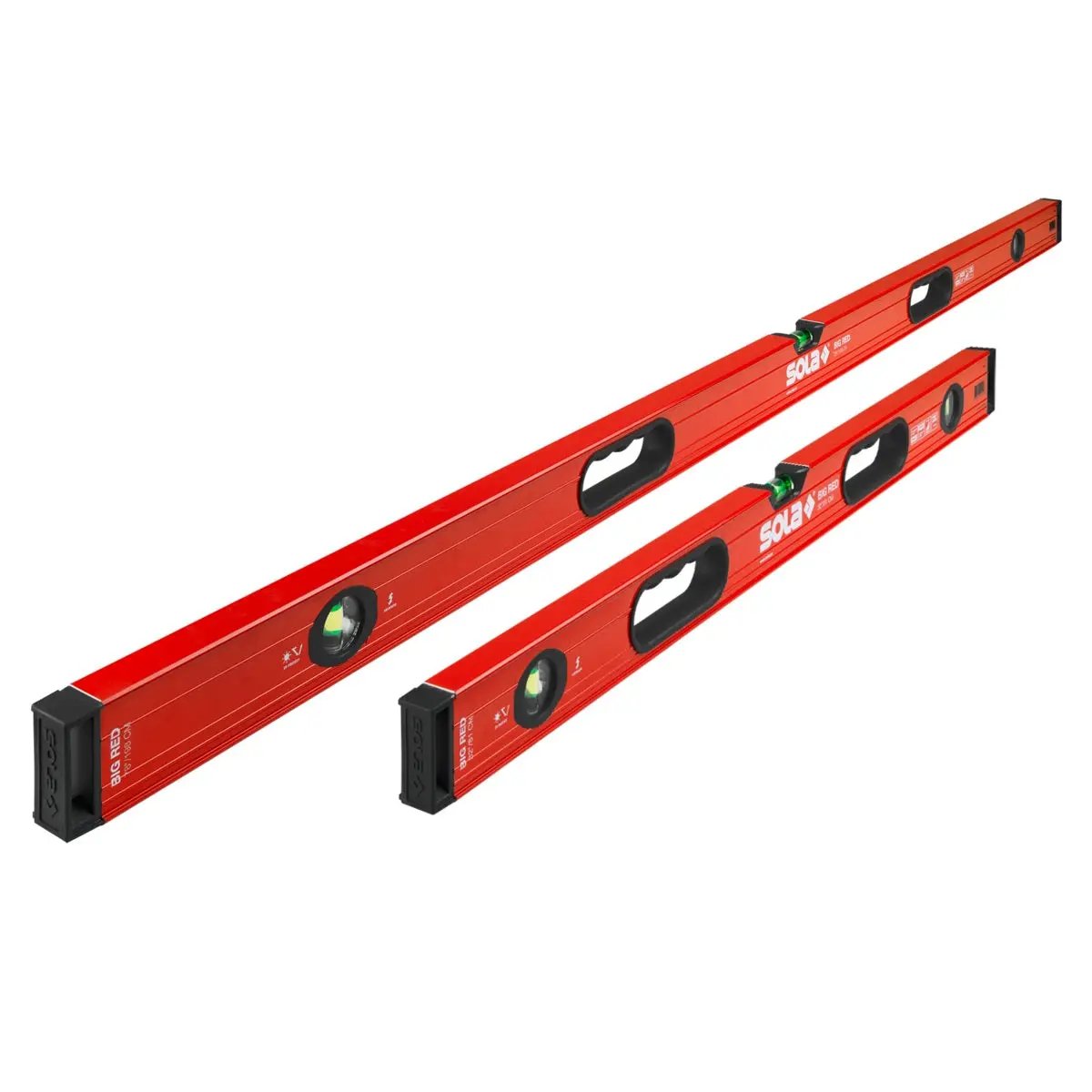 SOLA LSB7832 - Big Red Aluminum Box Beam Level Jamb Set with 3 60% Magnified Vials, 32 & 78-Inch SOLA