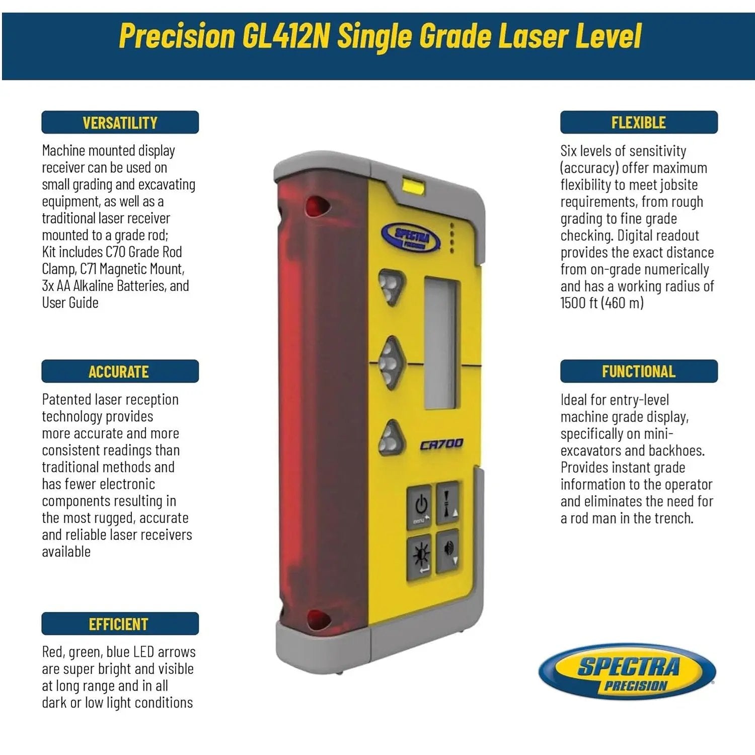 SPECTRA CR700 - Combination Laser Receiver SPECTRA