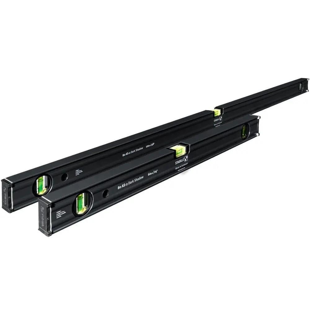 STABILA STA-29324 - Dark Shadow Type 80-AS 24 Inch & 48 Inch Level Set W/CASE STABILA