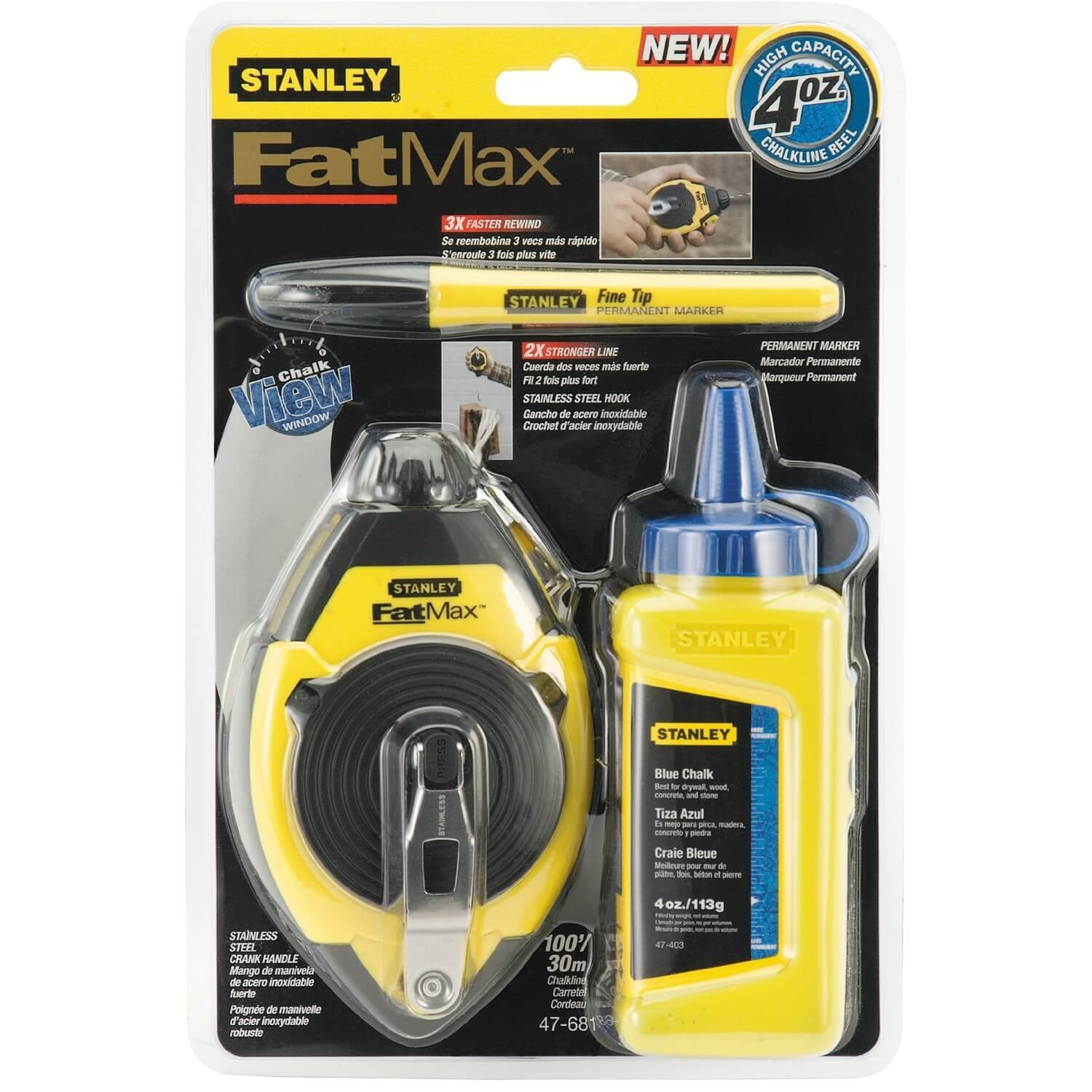 STANLEY FATMAX 47-681L -  CHALK LINE 100' - Wise Line Tools