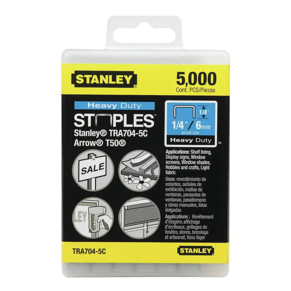 STANLEY TRA704-5C - 5,000 PC 1/4 IN HEAVY DUTY STAPLES STANLEY