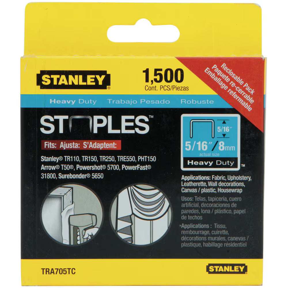 STANLEY TRA705TCS - 1,500 PC 5/16 IN HEAVY DUTY STAPLES STANLEY