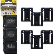 STEALTHMOUNTS BM-DW12-BLK-6 - DeWalt 12-Volts Battery Mounts, Black STEALTHMOUNTS