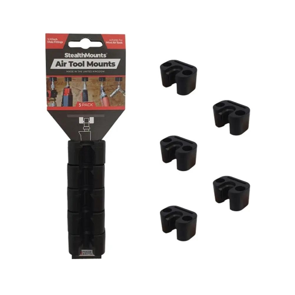 STEALTHMOUNTS OM-ATM-BLK-5 - 1/4 in Fitting Air Tool Mounts, 5 Pack STEALTHMOUNTS