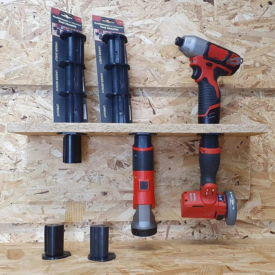 STEALTHMOUNTS TM-MW12-BLK-3 - Pack Milwaukee M12 Black Tool Mount STEALTHMOUNTS