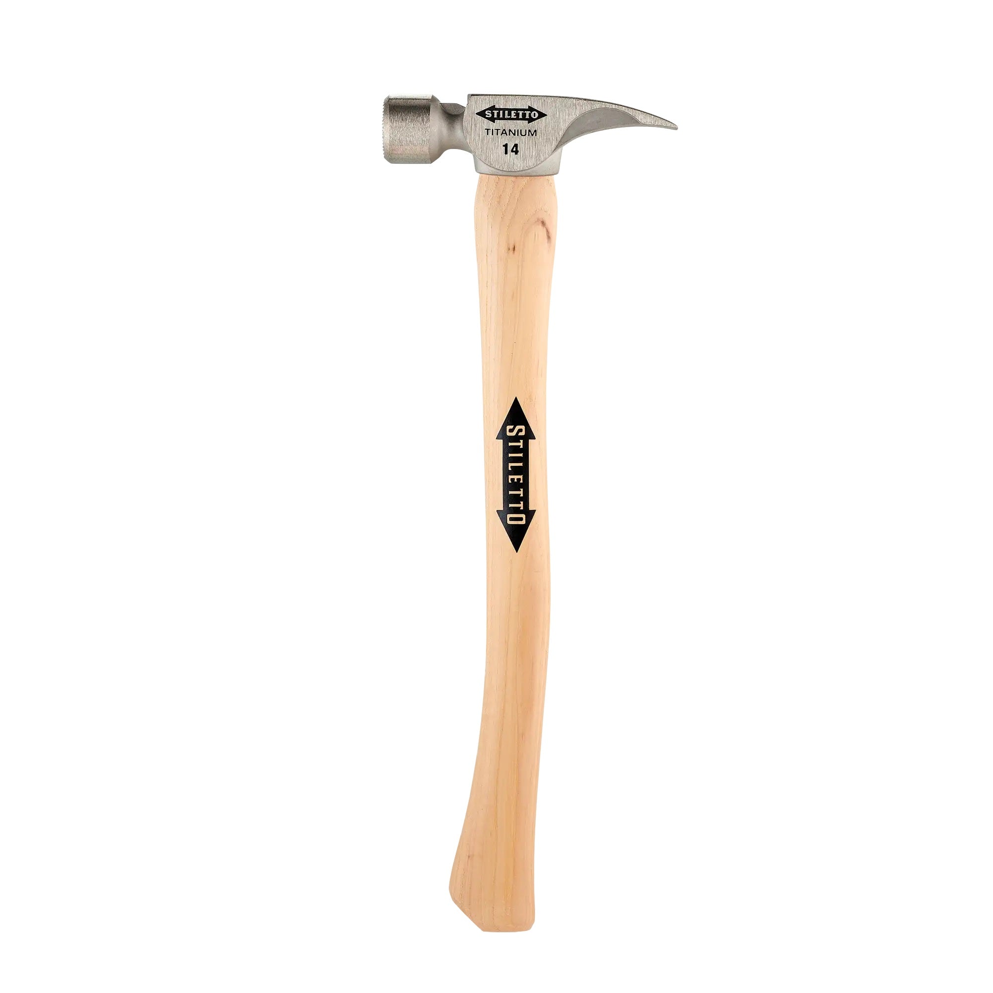 Milwaukee TI14MC - Marteau à tête fraisée en titane de 397 g avec manche courbé en hickory de 46 cm