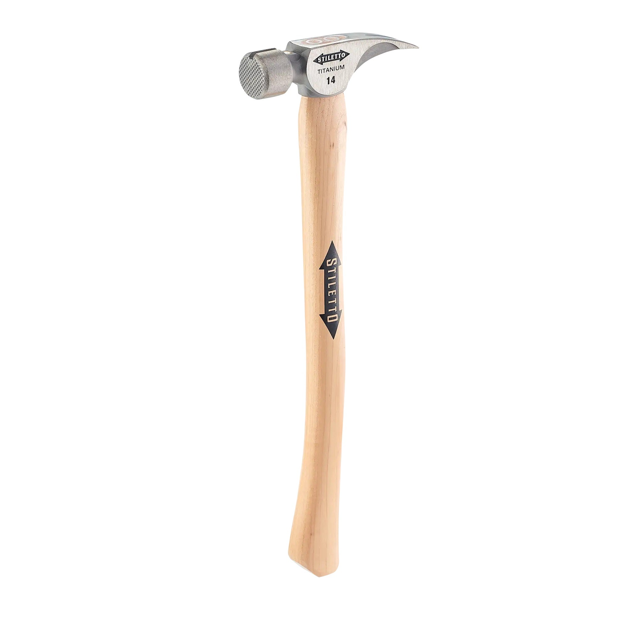 Milwaukee TI14MC - Marteau à tête fraisée en titane de 397 g avec manche courbé en hickory de 46 cm