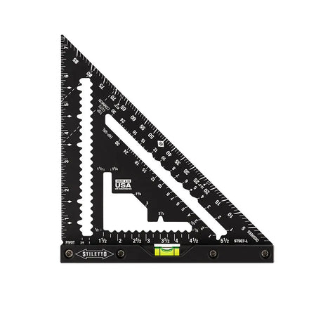 Milwaukee STSQ7-L - STILETTO® 7" Carpenter Square with Level - Wise Line Tools