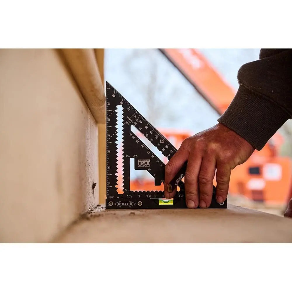 Milwaukee STSQ7-L - STILETTO® 7" Carpenter Square with Level - Wise Line Tools
