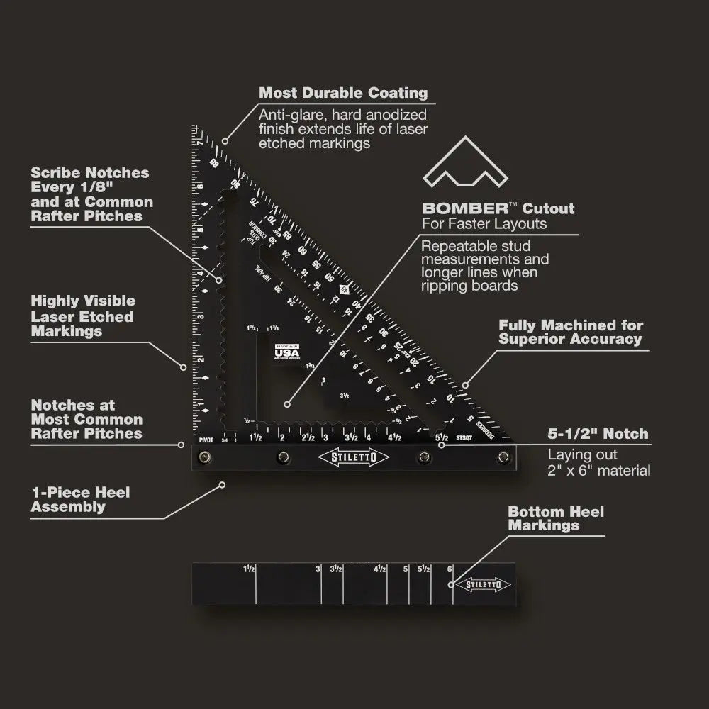 Milwaukee STSQ7 - STILETTO® 7" Carpenter Square - Wise Line Tools