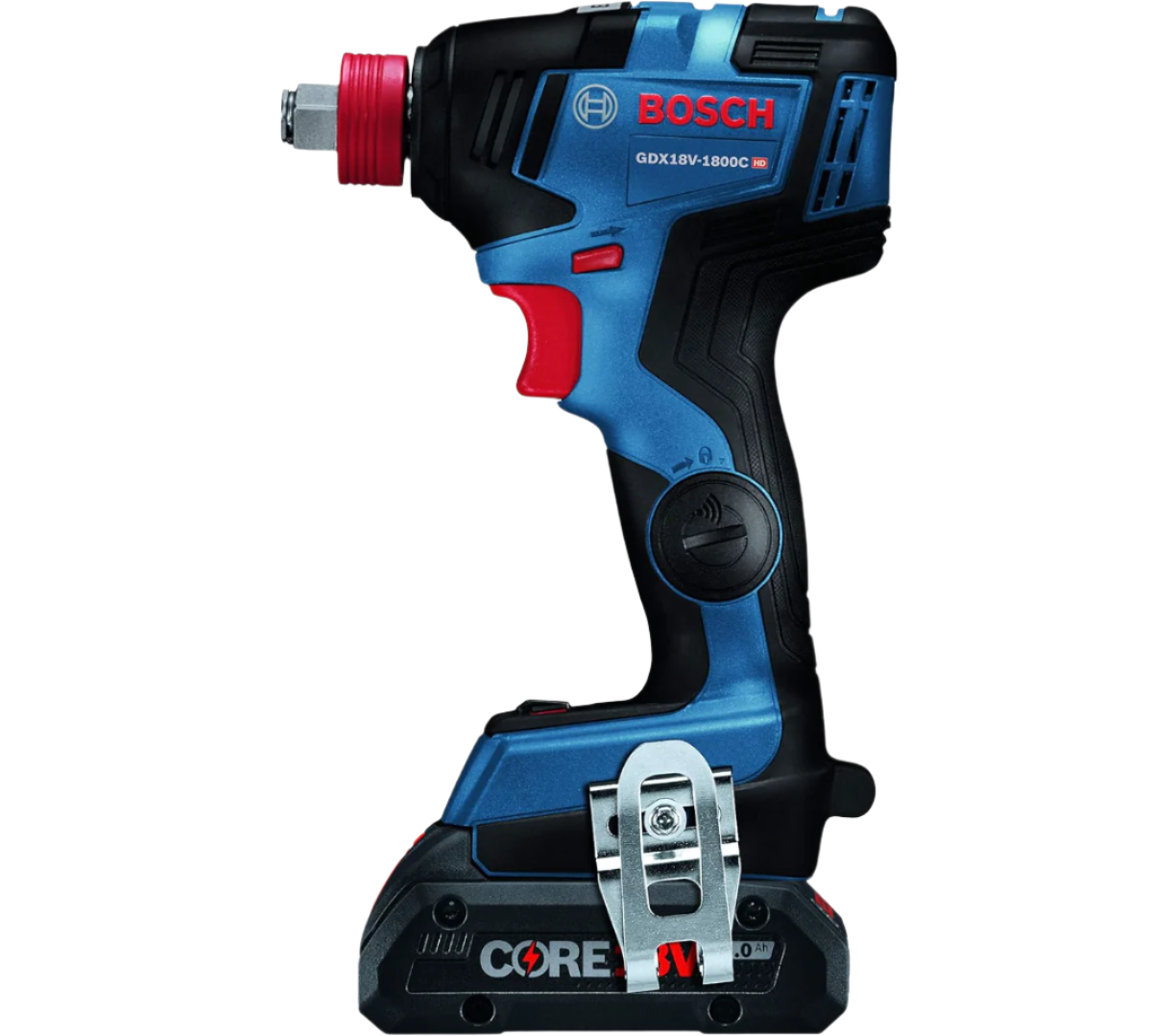 BOSCH GDX18V 1800CB25 – 18 V EC Brushless Connected-Ready Freak 1/4 Zoll und 1/2 Zoll Zwei-in-Eins-Bit/Steckschlüssel-Schlagschrauber-Set