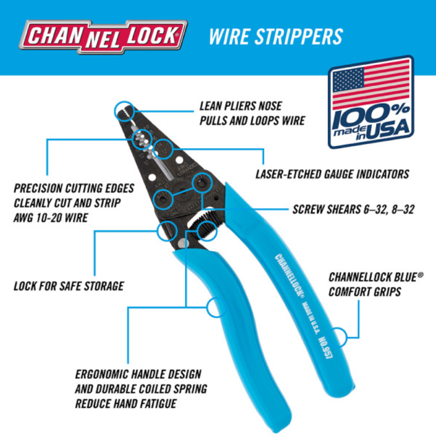 ChannelLock 957 - 7" Wire Stripper