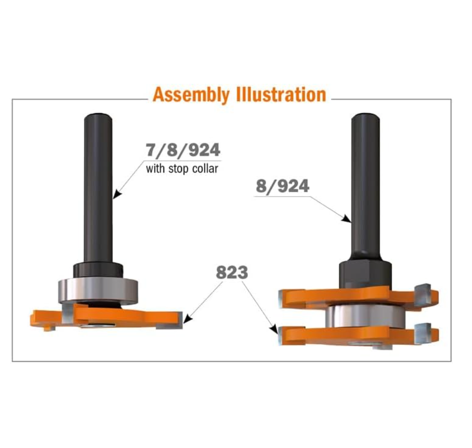 CMT 823.340.11 - Fraise à rainurer 5/32" avec alésage à 45°