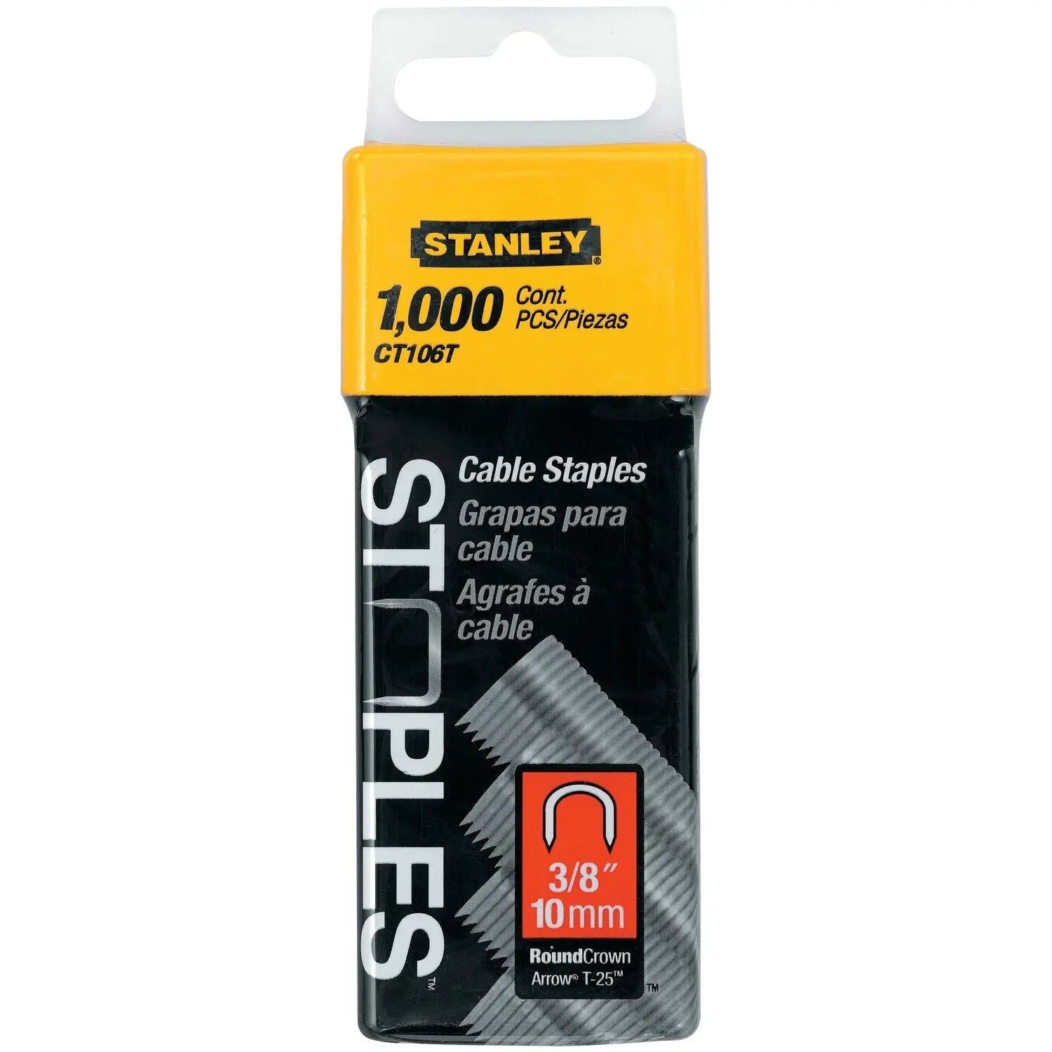 Stabley CT106T - 1,000 pc 3/8 in Cable Staples STANLEY