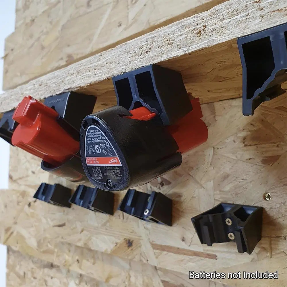 StealthMounts BM-MW12-BLK-6 6-Pack Milwaukee M12 Black Battery Mounts STEALTHMOUNTS