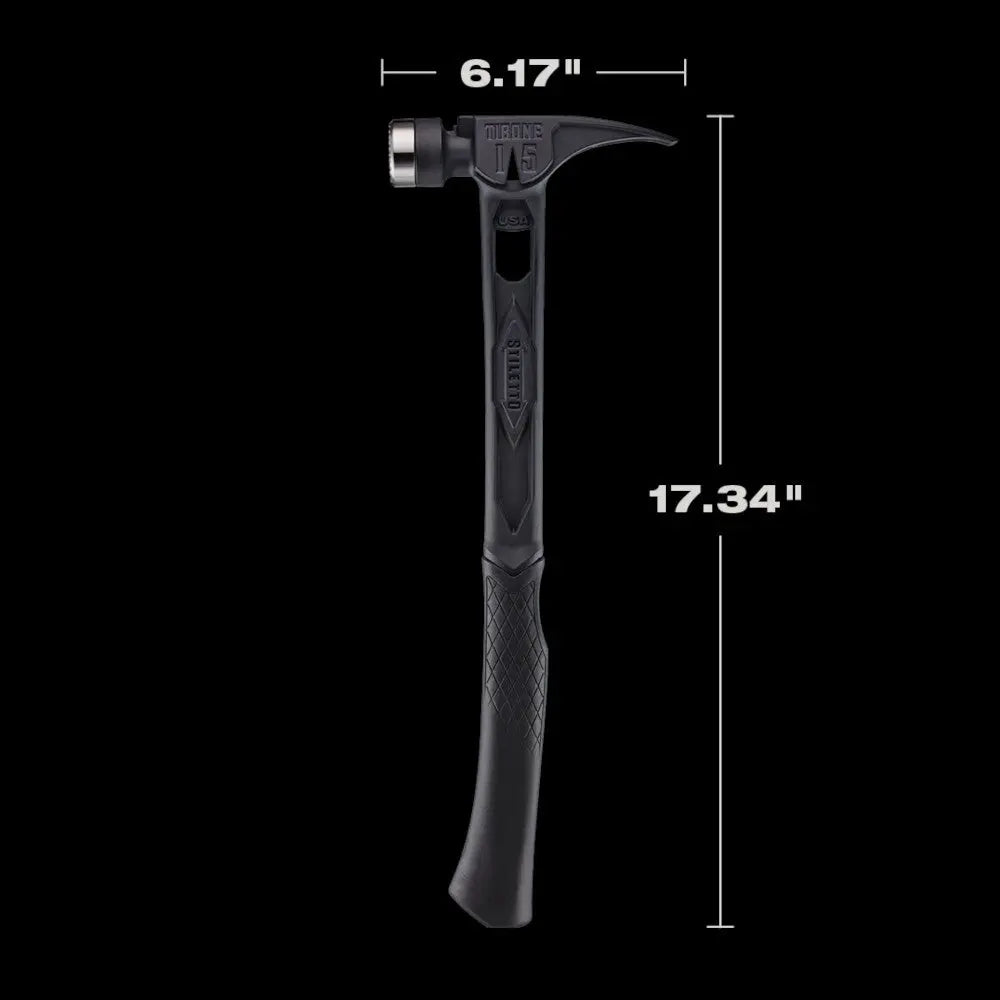 MILWAUKEE TIB15MC-CBL - STILETTO® TIBONE™ 15oz Milled/Curved Titanium Hammer- Limited Edition Black STILETTO