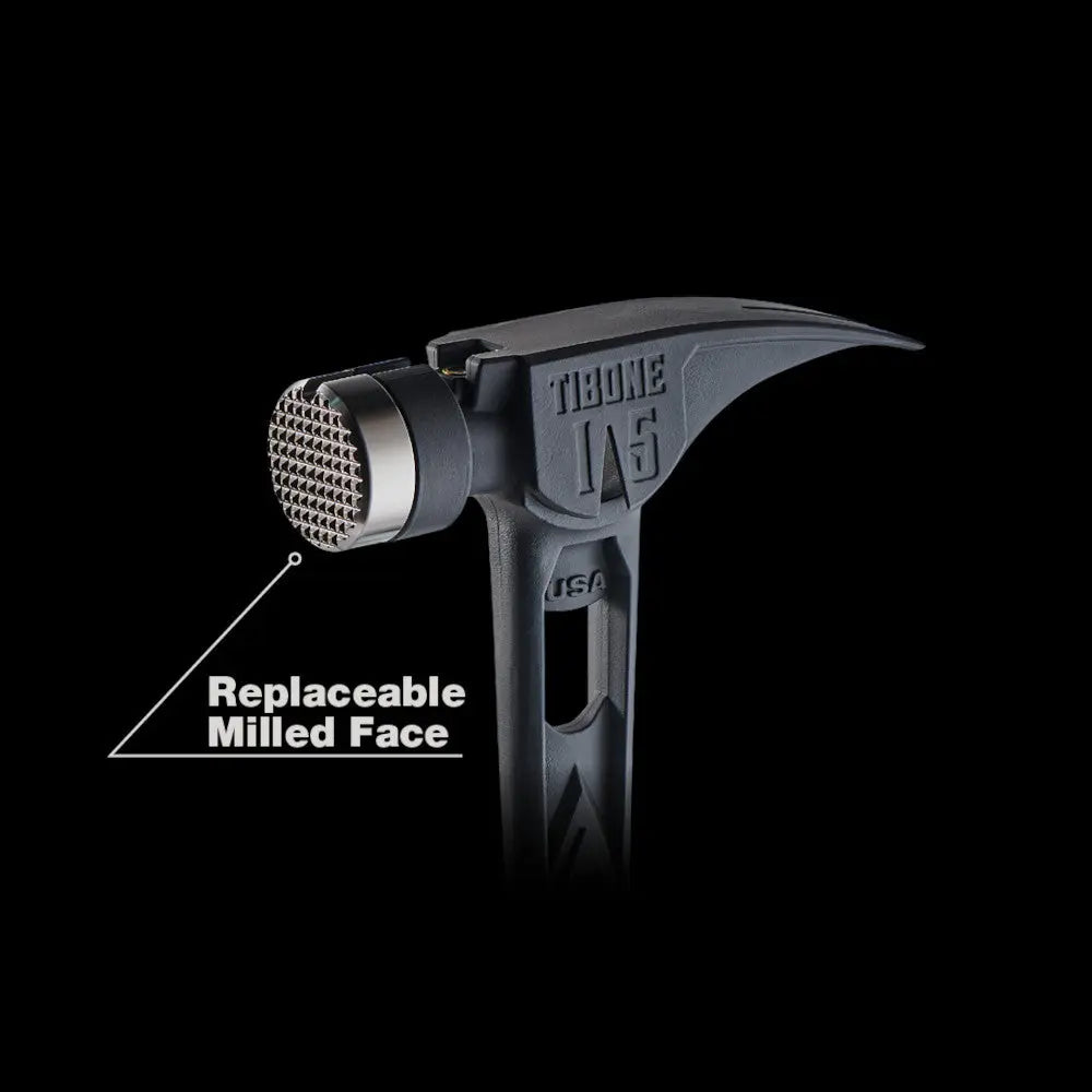 MILWAUKEE TIB15MC-CBL - STILETTO® TIBONE™ 15oz Milled/Curved Titanium Hammer- Limited Edition Black STILETTO