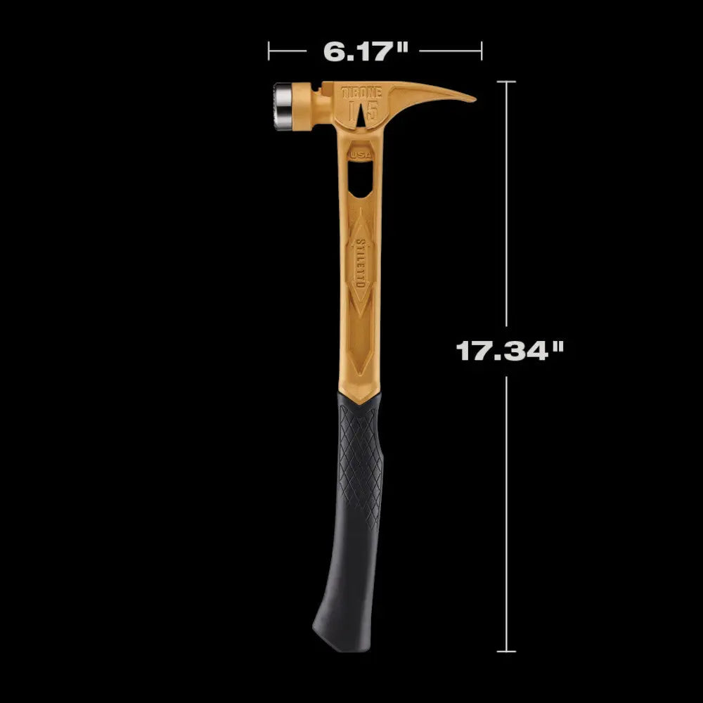 Stiletto TIB15MC-CG - STILETTO® TIBONE™ 15oz Milled/Curved Titanium Hammer- Limited Edition Gold STILETTO