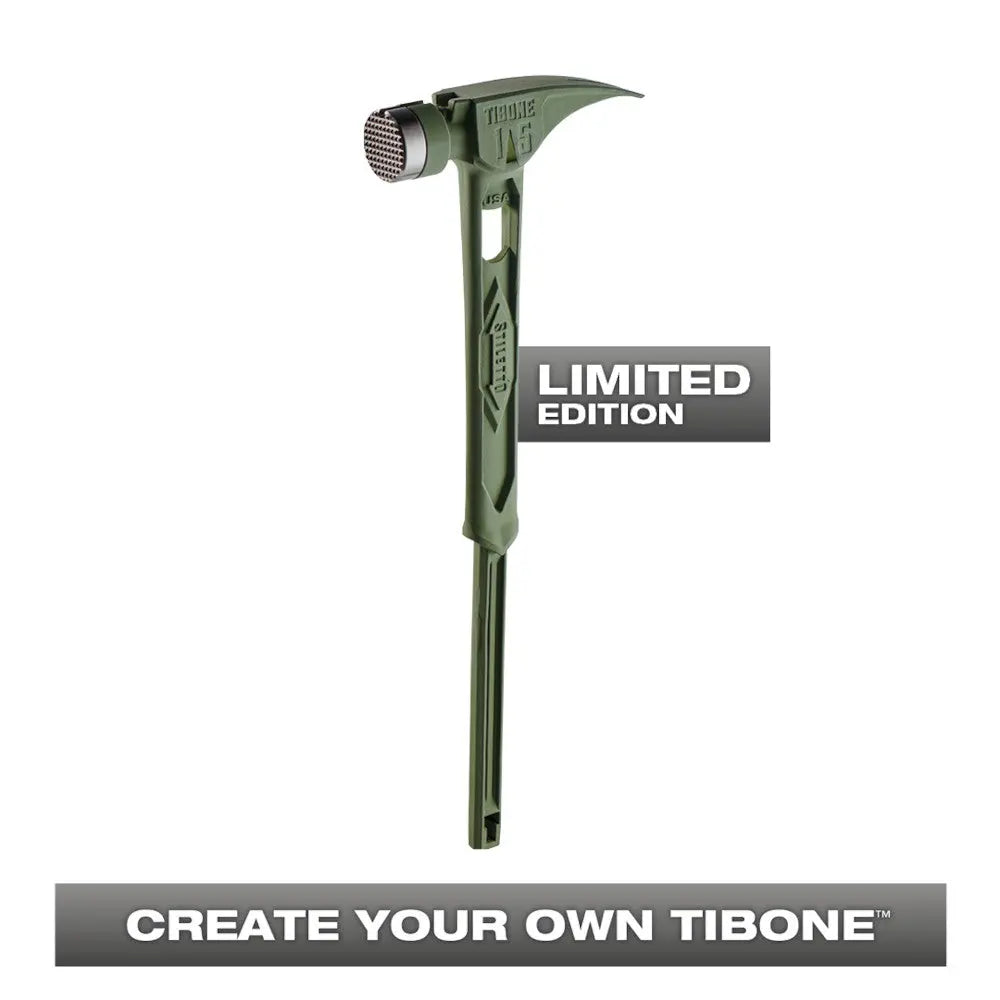 Stiletto TIB15MC-CGR - STILETTO® TIBONE™ 15oz Milled/Curved Titanium Hammer- Limited Edition Green STILETTO