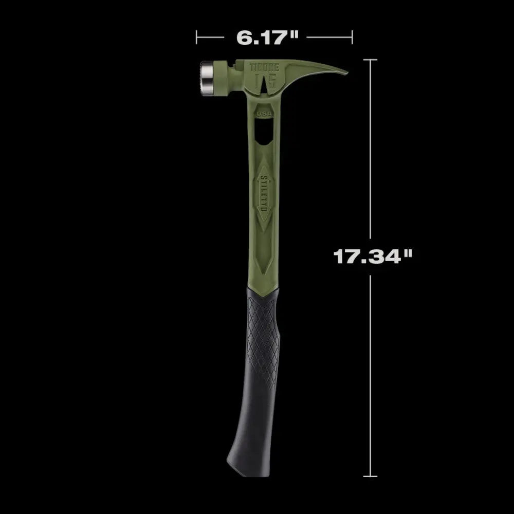 Stiletto TIB15MC-CGR - STILETTO® TIBONE™ 15oz Milled/Curved Titanium Hammer- Limited Edition Green STILETTO