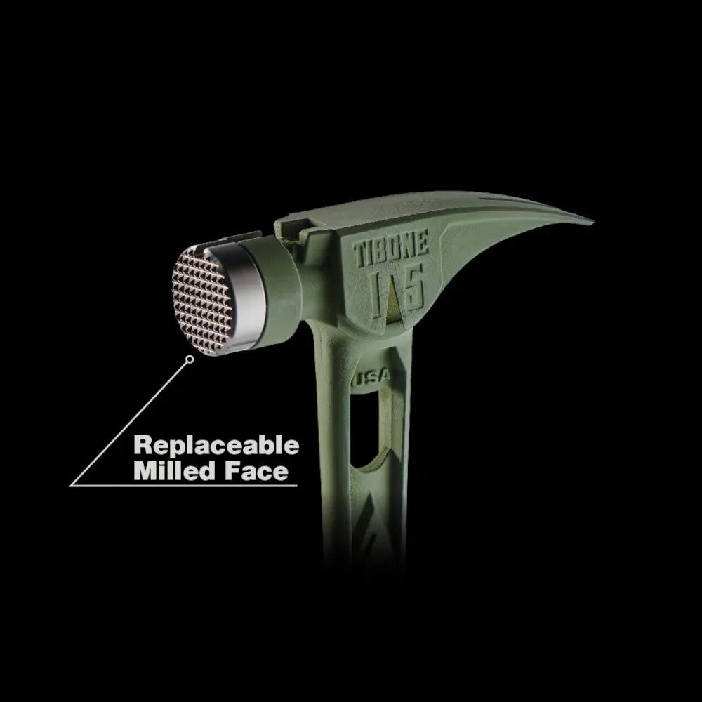 Stiletto TIB15MC-CGR - STILETTO® TIBONE™ 15oz Milled/Curved Titanium Hammer- Limited Edition Green STILETTO