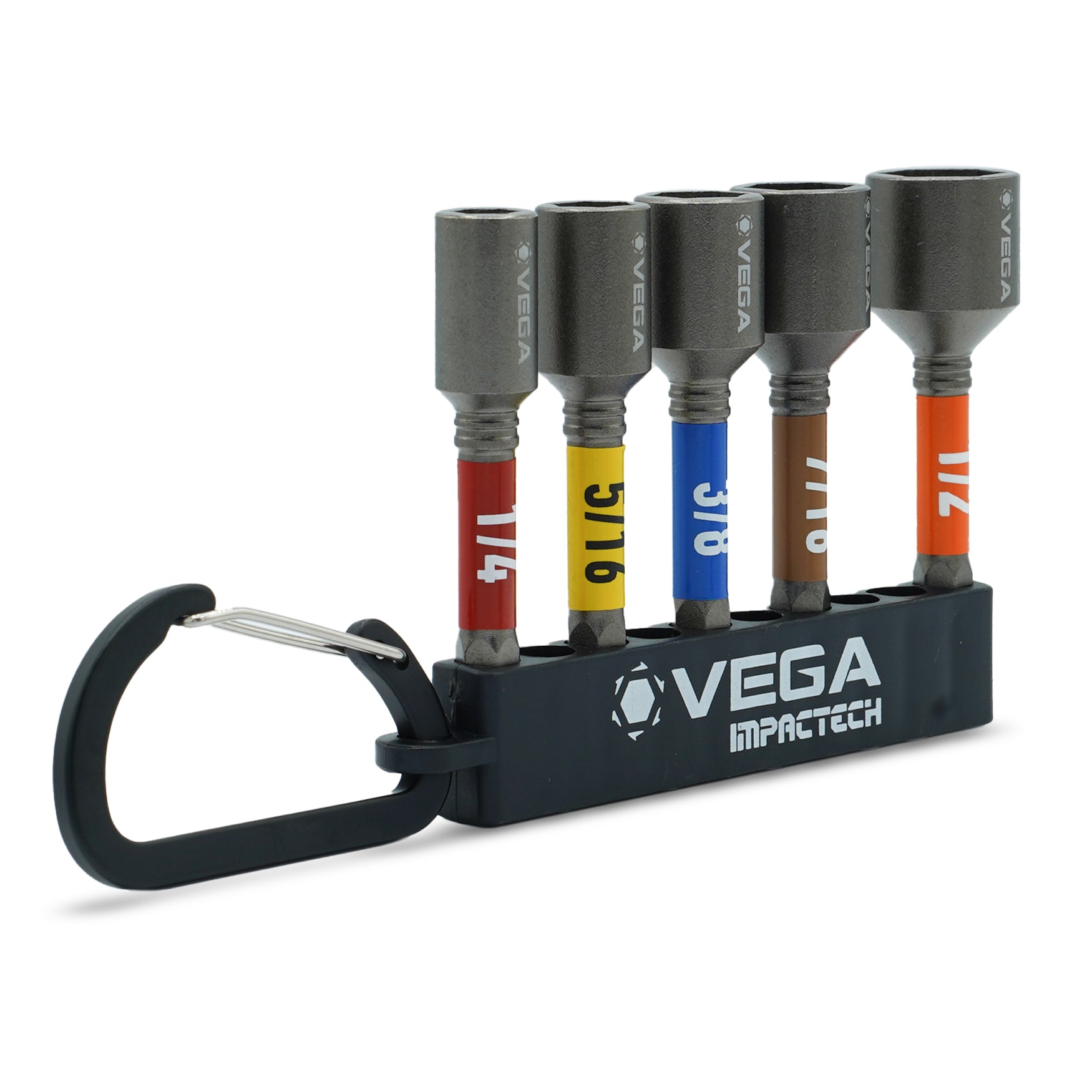 VEGA T165MNCS5 - 5-Piece Magnetic Nutsetter Set with Carabiner