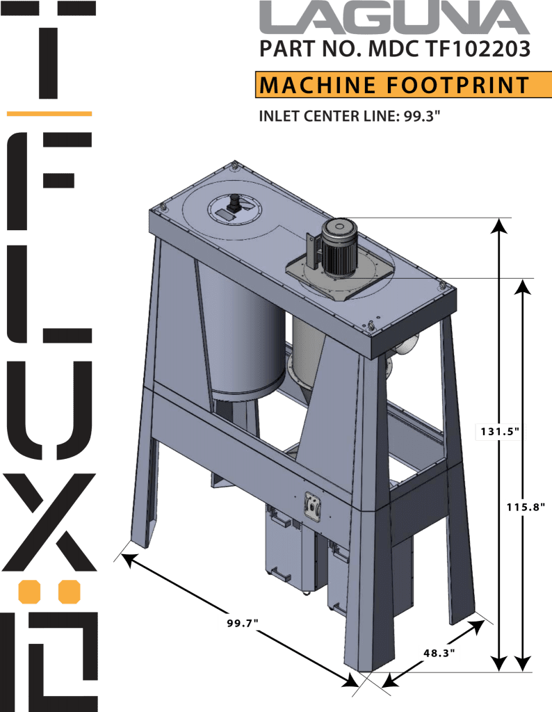 Laguna MDCTF102203 - Dépoussiéreur cyclonique T|Flux : 10 [FABRIQUÉ SUR COMMANDE] 