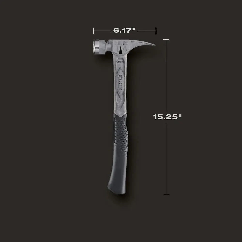 Milwaukee TIB14RMC - STILETTO® TIBONE™ 14oz Milled/Curved Titanium Framing Hammer - Wise Line Tools