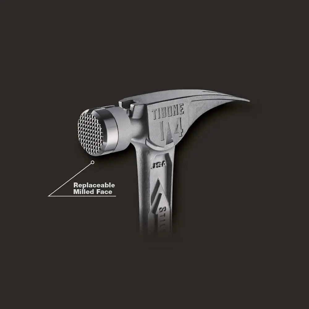 Milwaukee TIB14RMC - STILETTO® TIBONE™ 14oz Milled/Curved Titanium Framing Hammer - Wise Line Tools