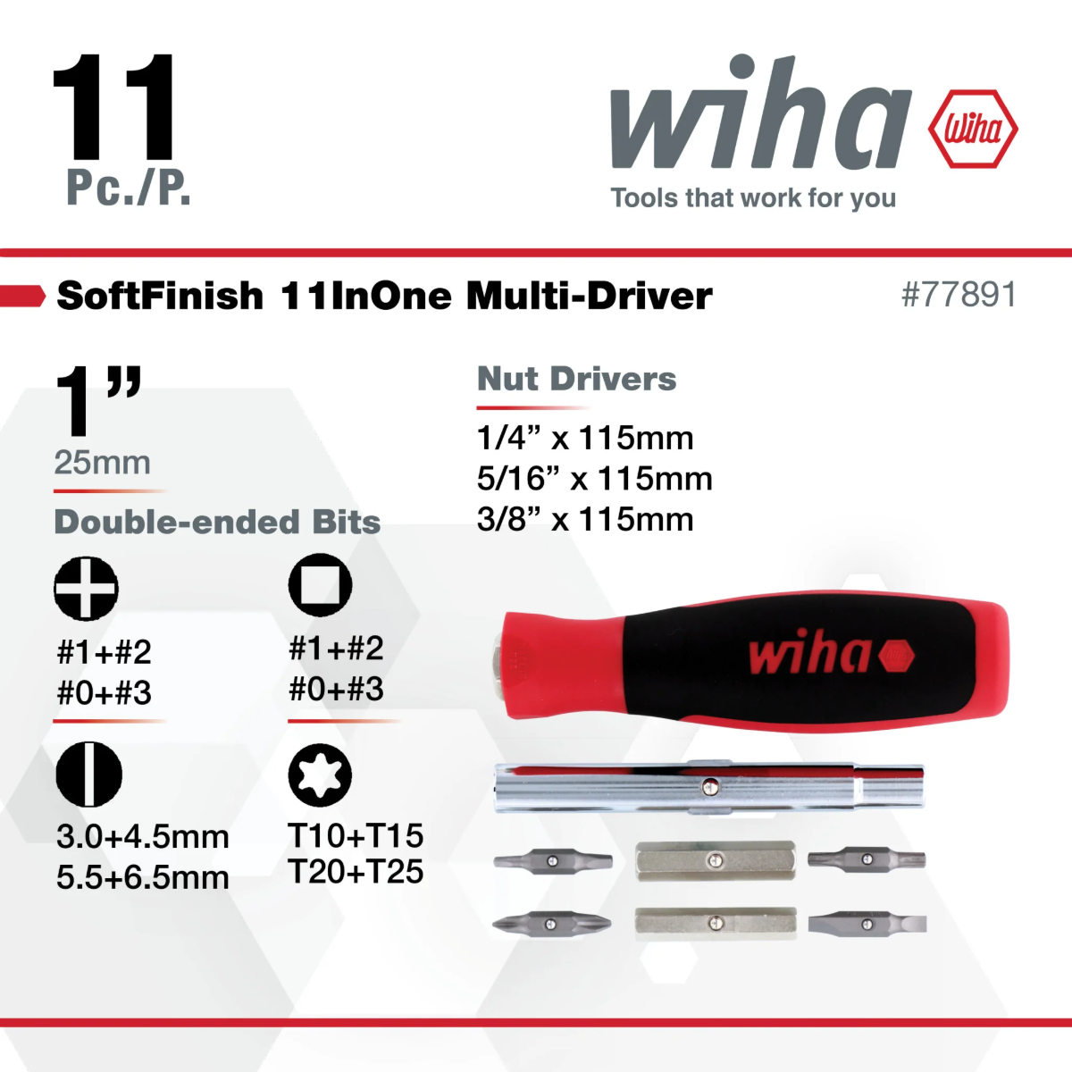 WIHA WIH-77891 - 11-in-One SoftFinish Multi-Driver